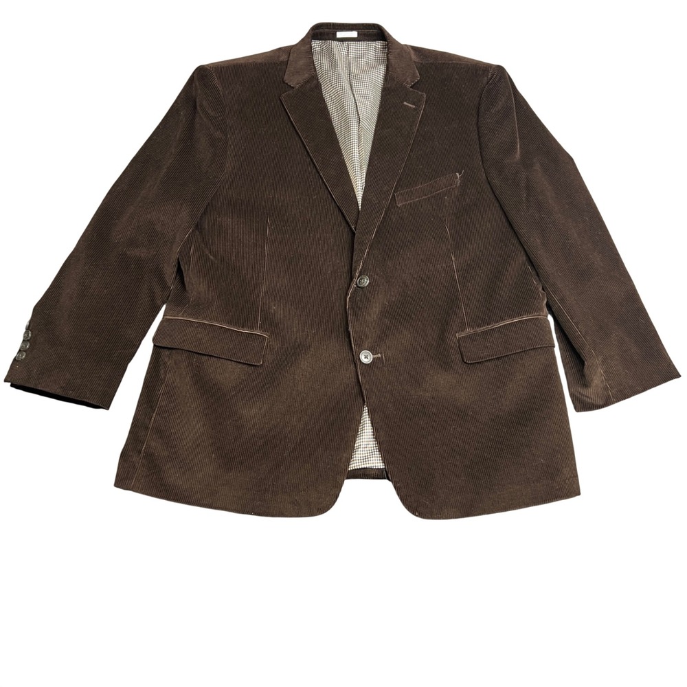 Saddlebred Mens 46R Brown Heritage Corduroy Blazer Two Button Sport Coat‎ Jacket
